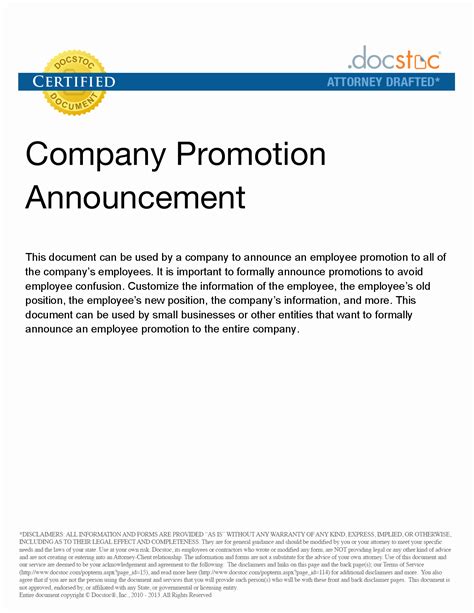 Use these methods to announce promotions to your entire staff so you can further cultivate a positive workplace. . Promotion announcement for multiple employees